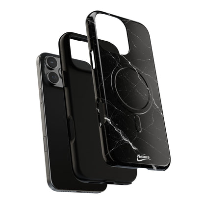 Nexora Magnetic Tough Phone Case - Black Marble Protective Cover
