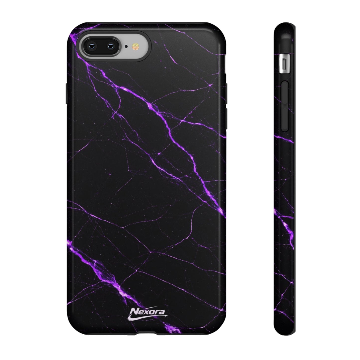 Nexora Purple Lightning Marble Phone Case — Tough Protective Phone Case
