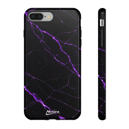 Nexora Purple Lightning Marble Phone Case — Tough Protective Phone Case