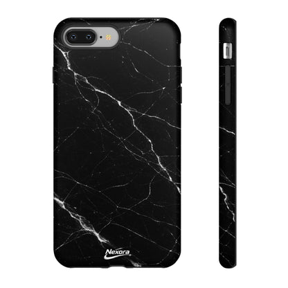 Nexora Black Marble Tough Phone Case — Slim Protective iPhone Cover