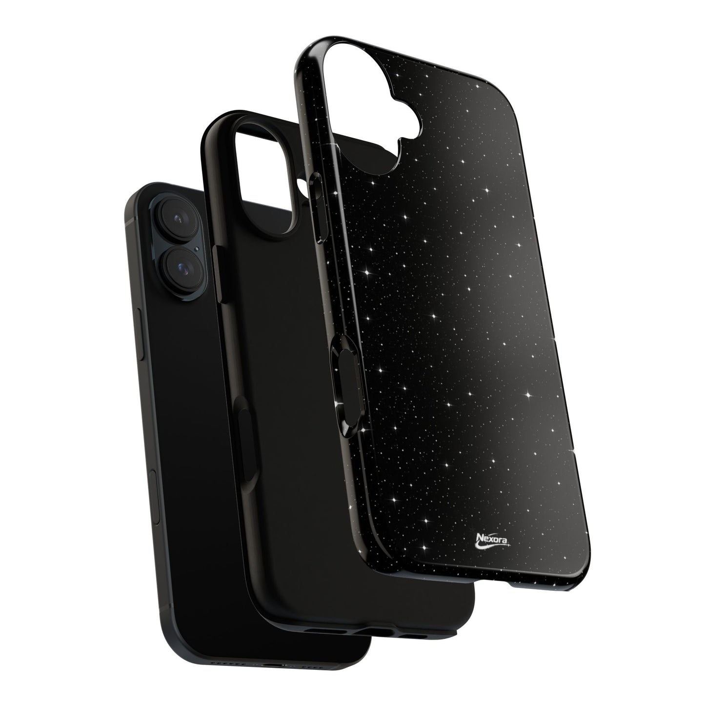 Nexora Galaxy Tough Phone Case — Black Stardust Protective Case