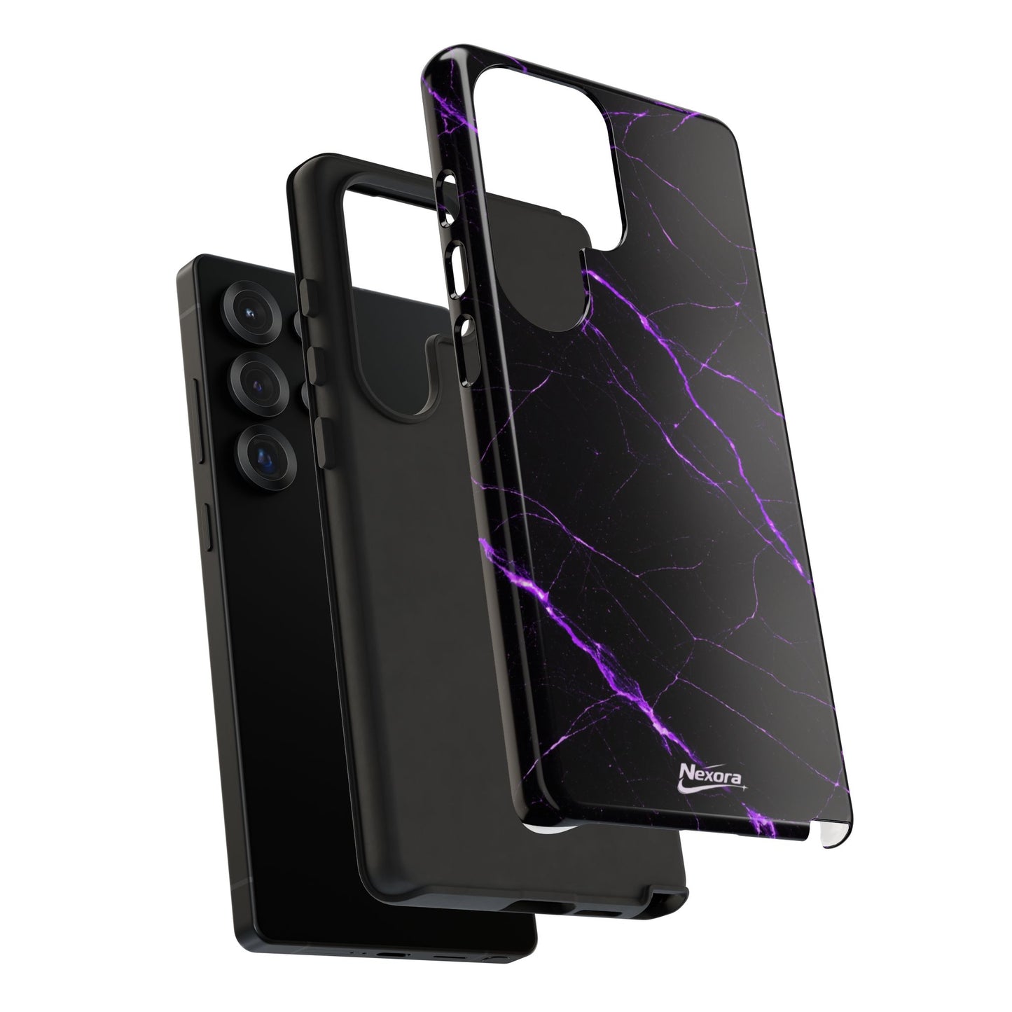 Nexora Purple Lightning Marble Phone Case
