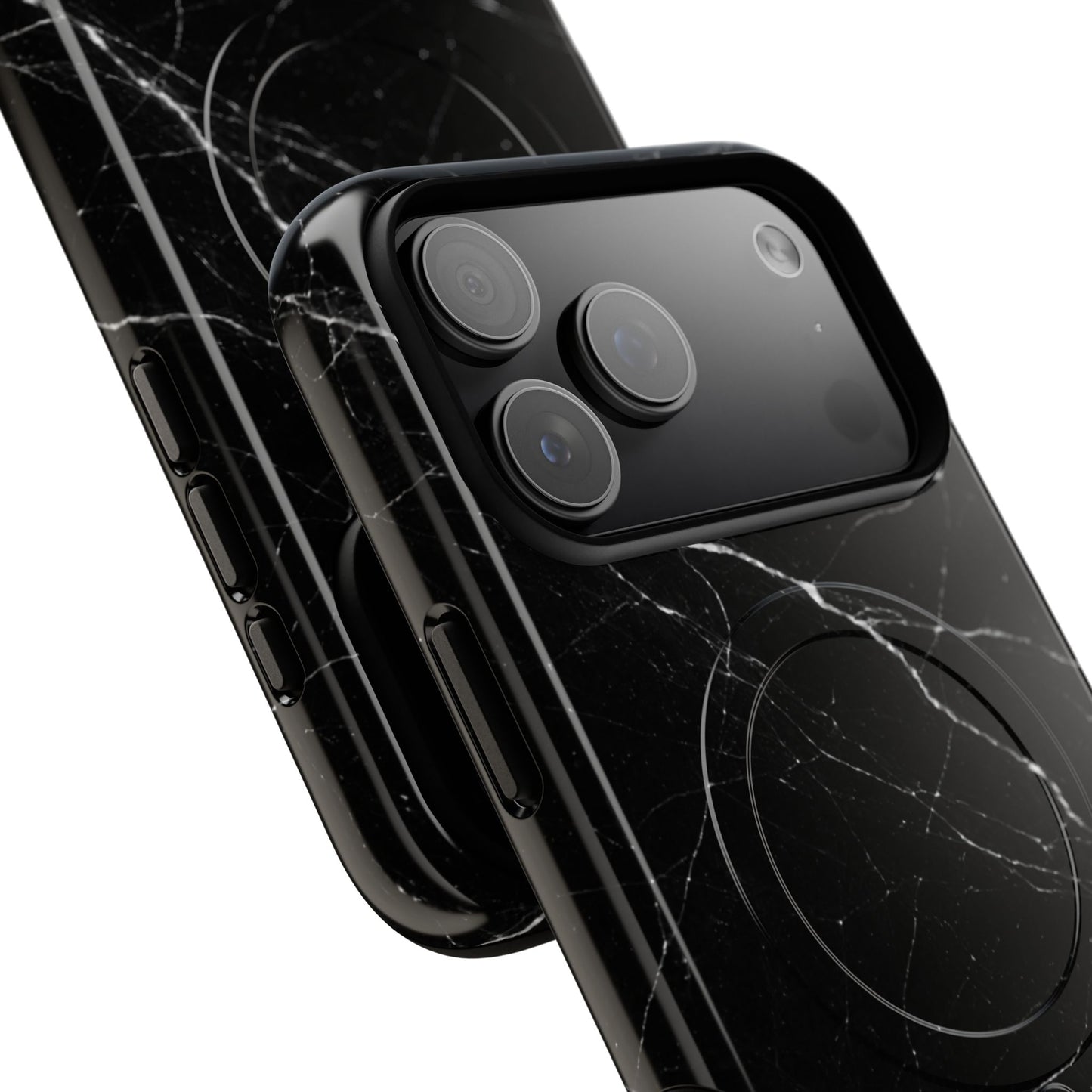 Nexora Magnetic Tough Phone Case - Black Marble Protective Cover