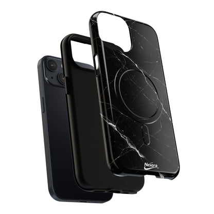 Nexora Magnetic Tough Phone Case - Black Marble Protective Cover