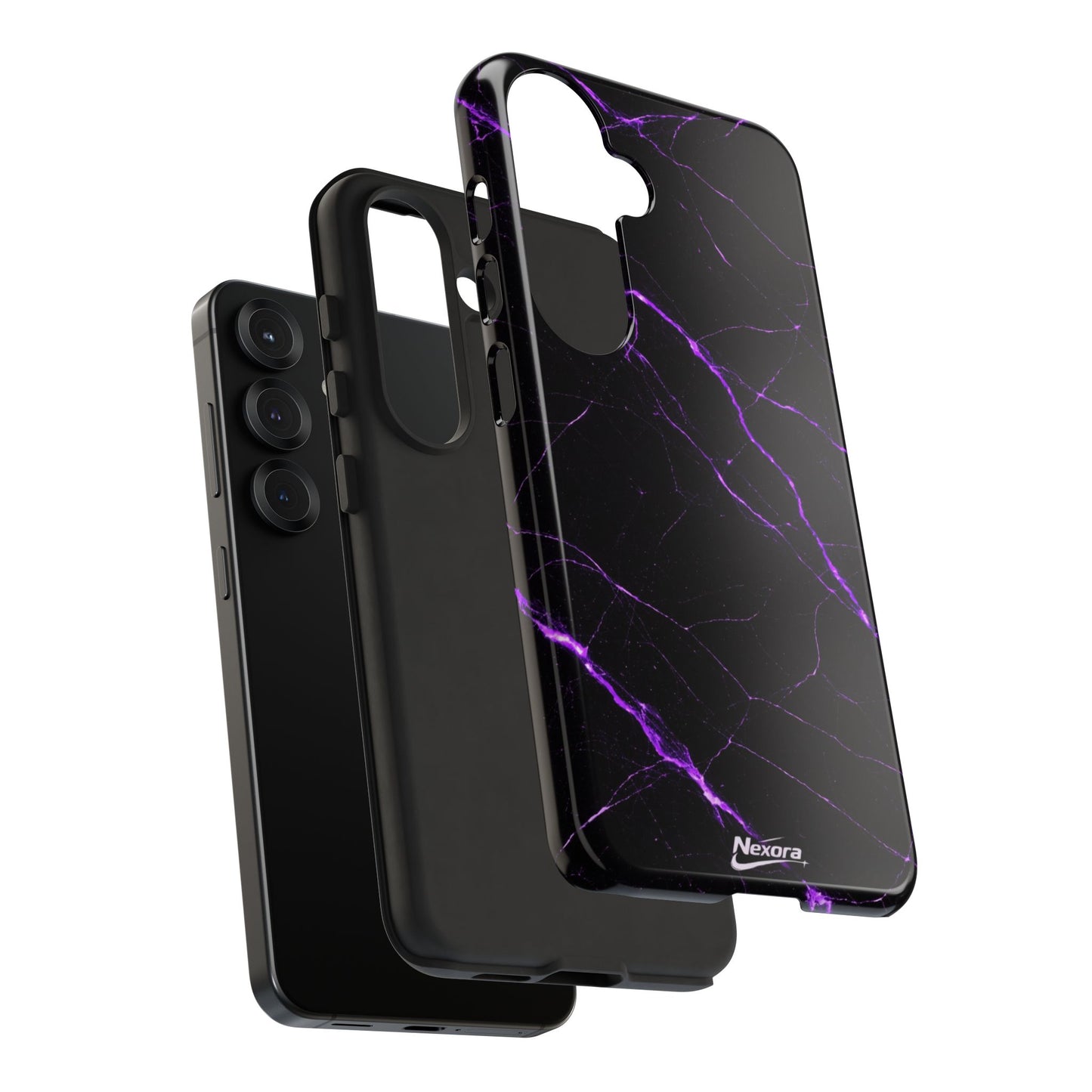 Nexora Purple Lightning Marble Phone Case