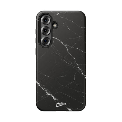 Nexora Black Marble Phone Case — Sleek Tough Protective Case with White Veining