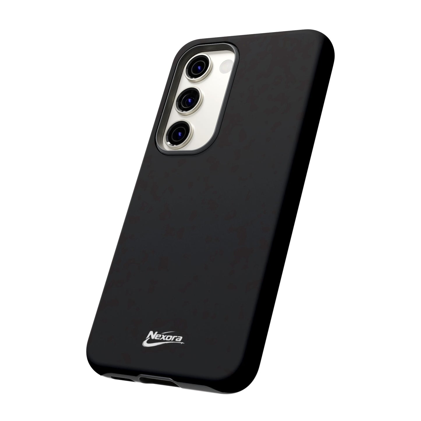 Nexora Black Tough Phone Case – Protective Slim Armor with Logo