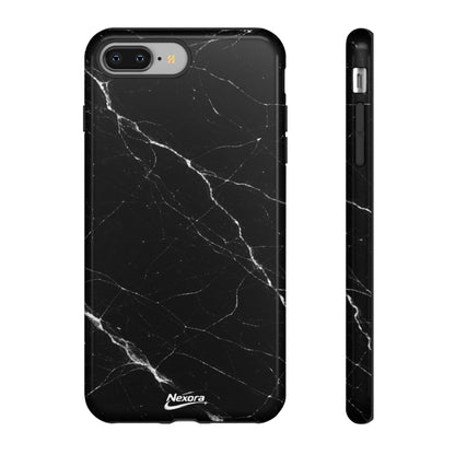 Nexora Black Marble Tough Phone Case — Slim Protective iPhone Cover