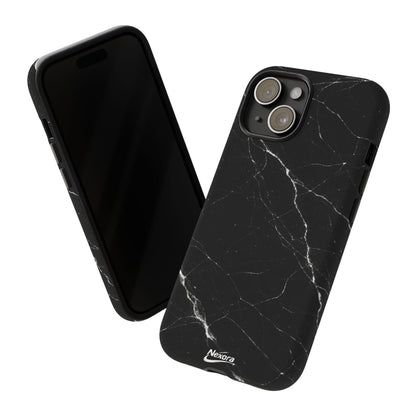 Nexora Black Marble Tough Phone Case — Slim Protective iPhone Cover