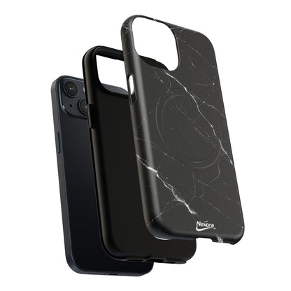 Nexora Magnetic Tough Phone Case - Black Marble Protective Cover
