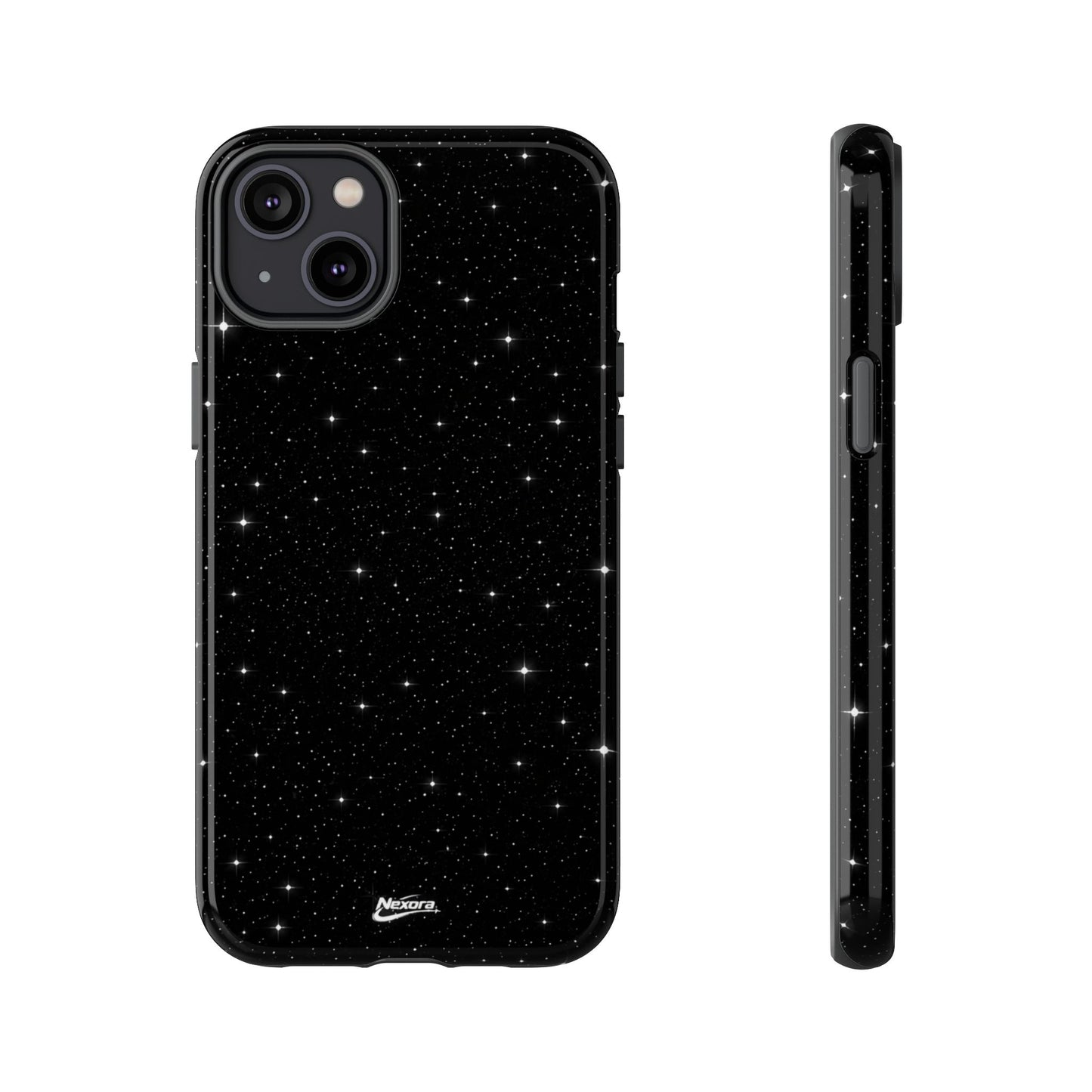 Nexora Galaxy Tough Phone Case — Black Stardust Protective Case