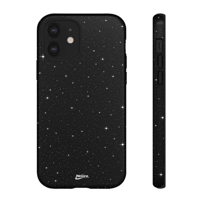 Nexora Galaxy Tough Phone Case — Black Stardust Protective Case