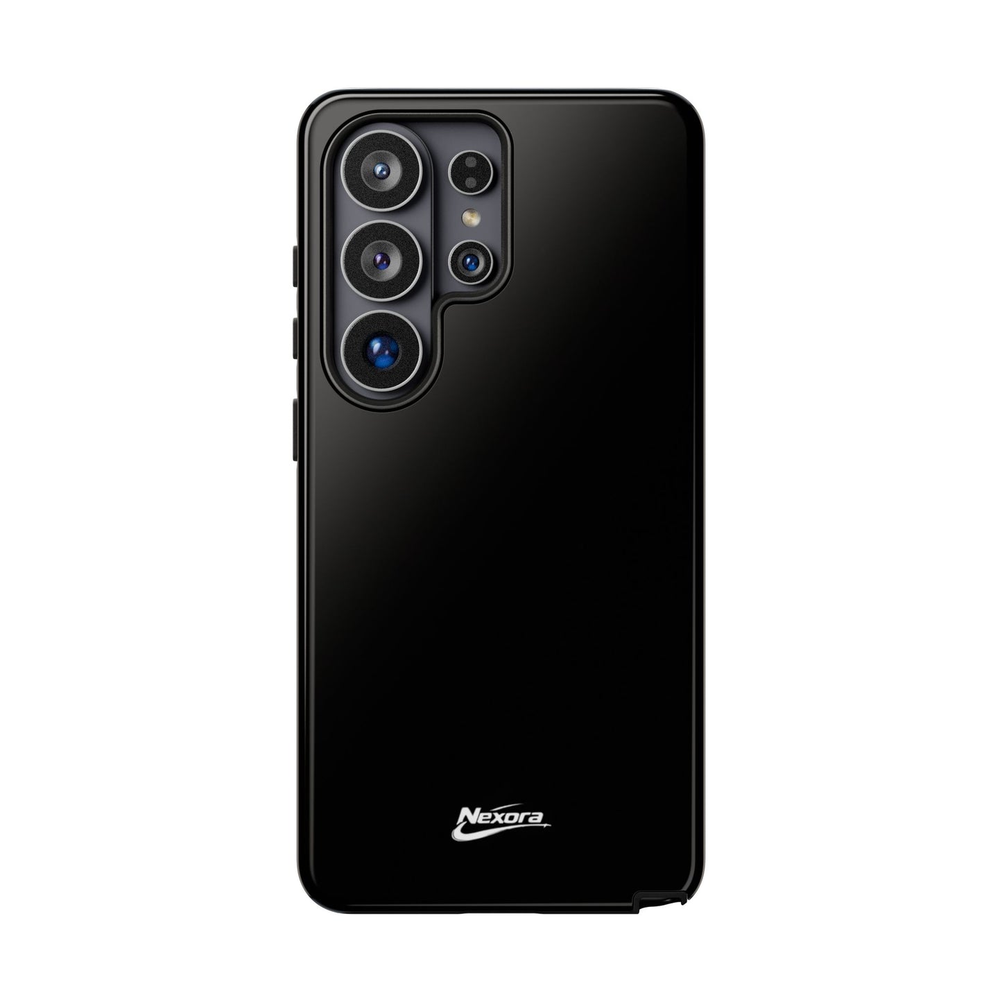 Nexora Black Tough Phone Case – Protective Slim Armor with Logo