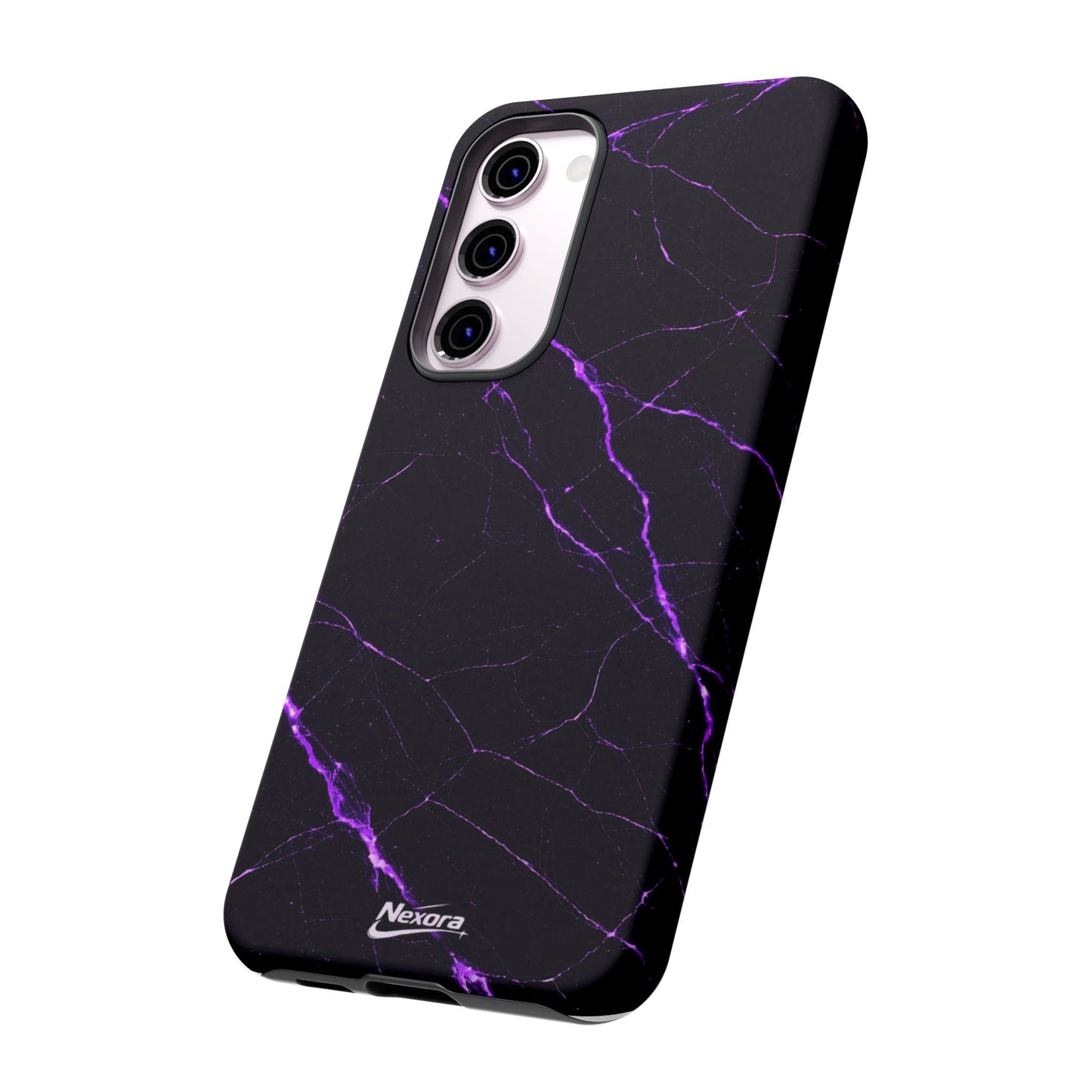 Nexora Purple Lightning Marble Phone Case