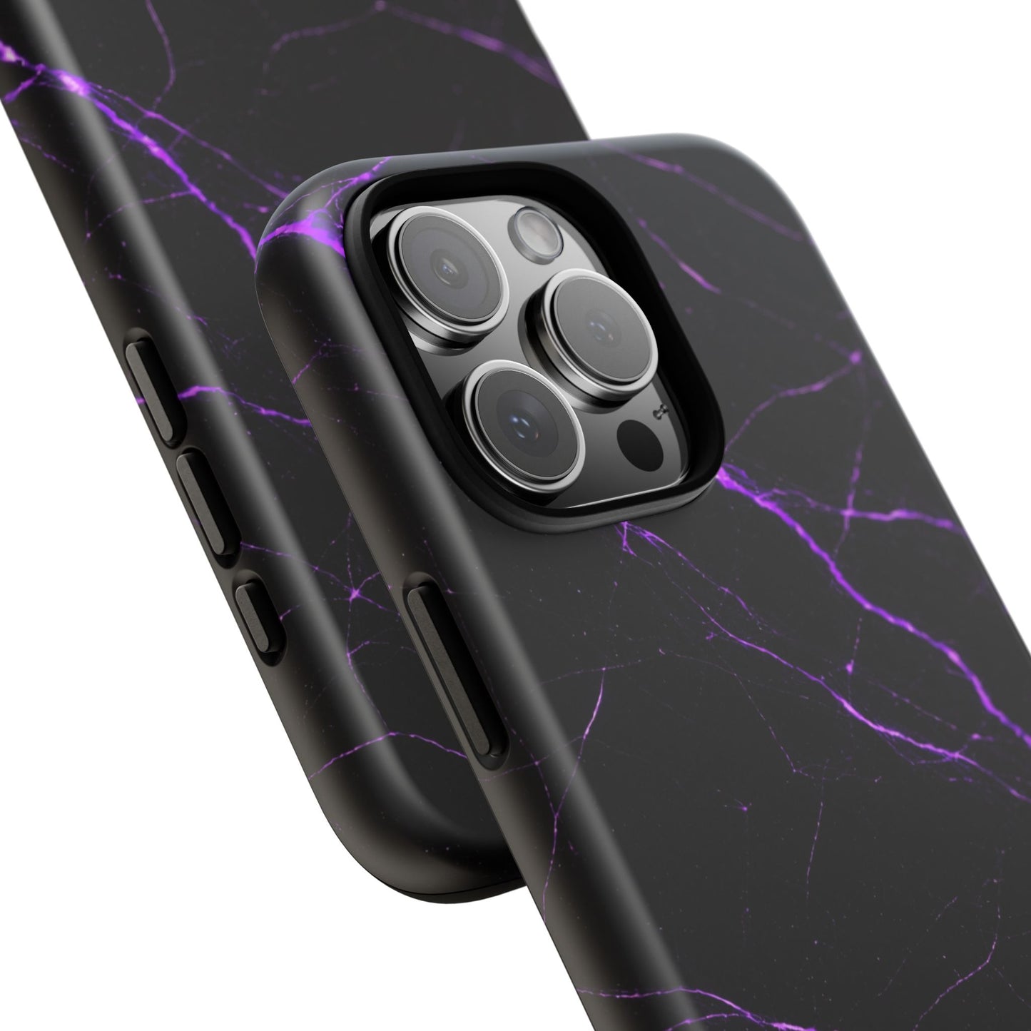Nexora Purple Lightning Marble Phone Case — Tough Protective Phone Case