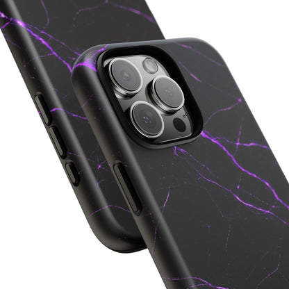 Nexora Purple Lightning Marble Phone Case — Tough Protective Phone Case
