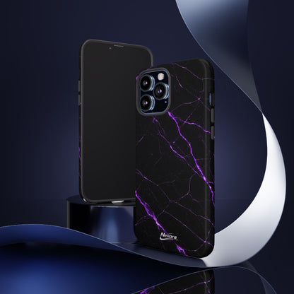 Nexora Purple Lightning Marble Phone Case — Tough Protective Phone Case