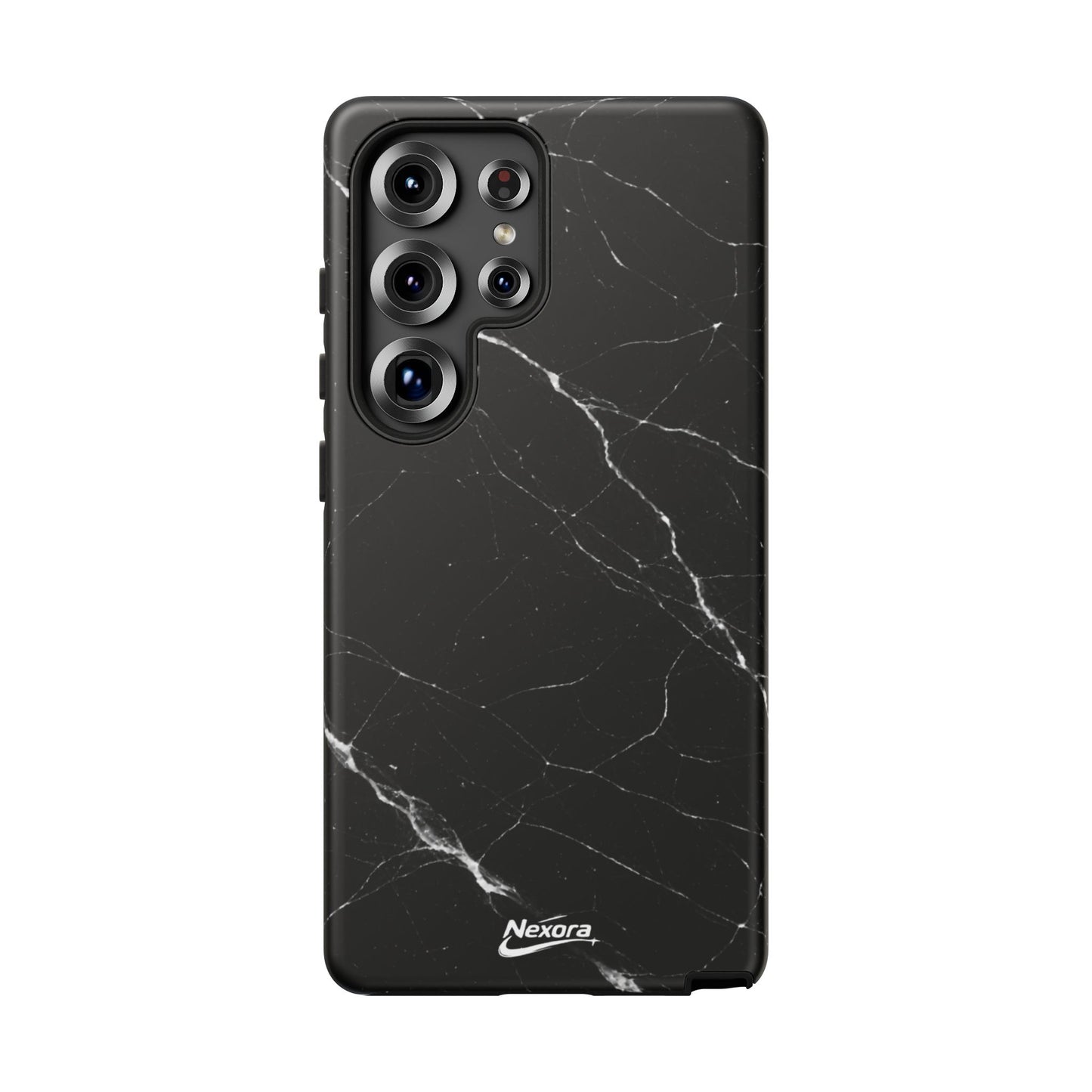 Nexora Black Marble Phone Case — Sleek Tough Protective Case with White Veining