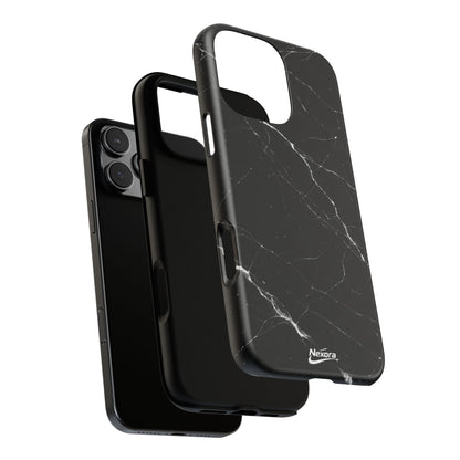 Nexora Black Marble Tough Phone Case — Slim Protective iPhone Cover