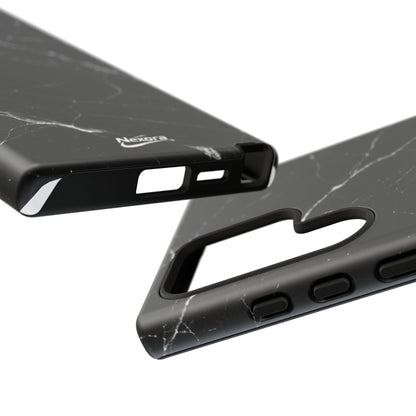 Nexora Black Marble Phone Case — Sleek Tough Protective Case with White Veining