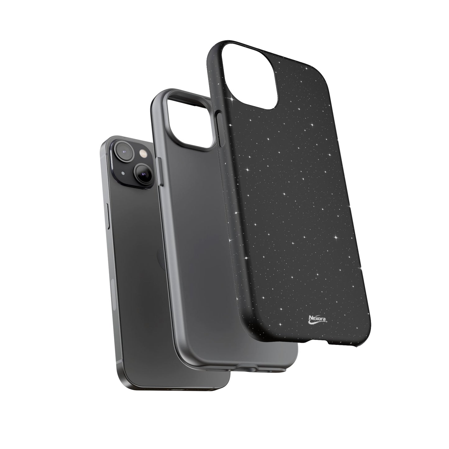 Nexora Galaxy Tough Phone Case — Black Stardust Protective Case
