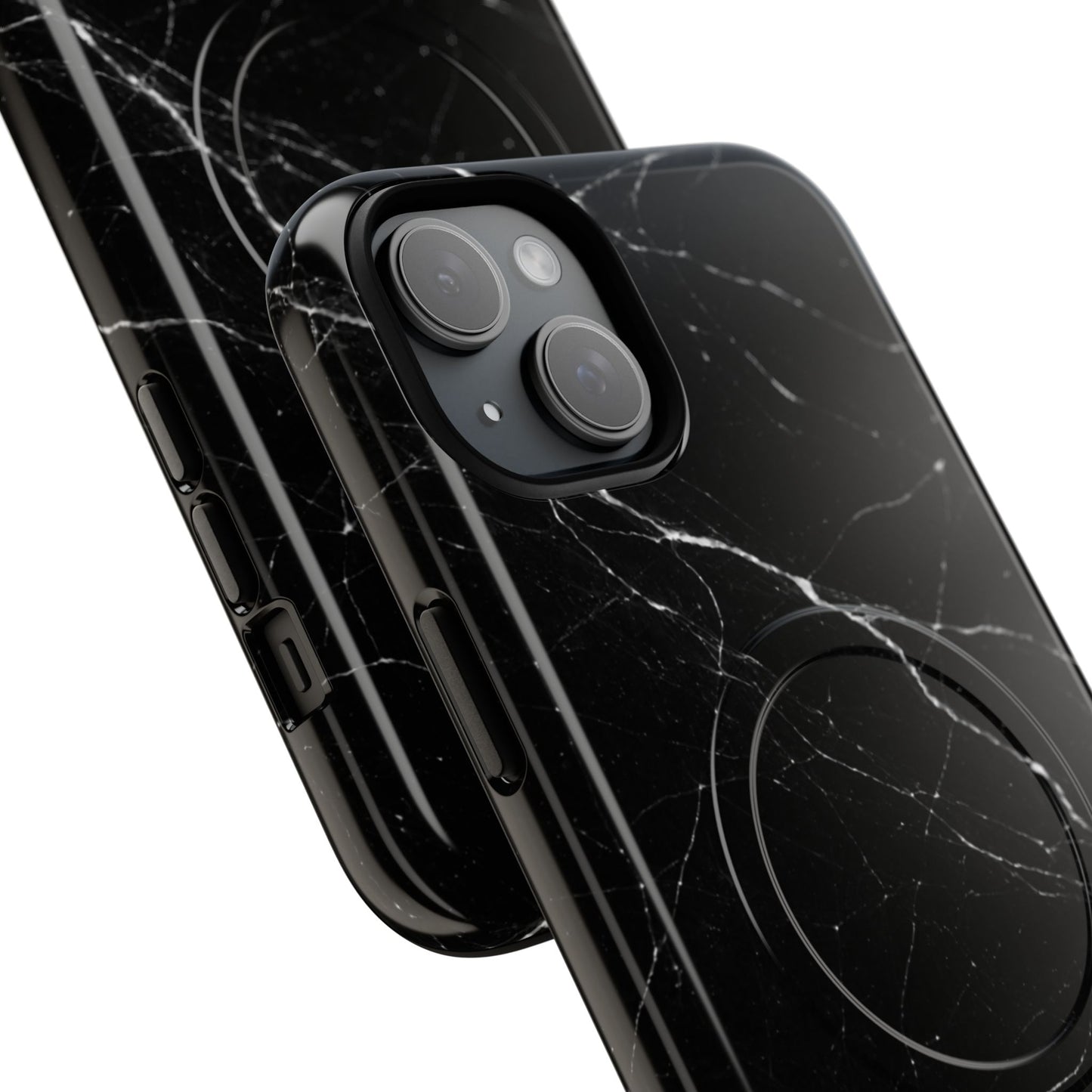 Nexora Magnetic Tough Phone Case - Black Marble Protective Cover