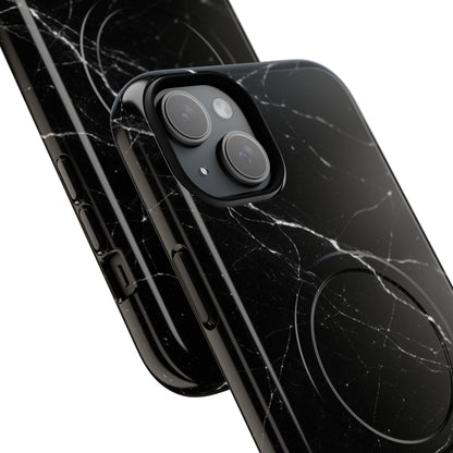 Nexora Magnetic Tough Phone Case - Black Marble Protective Cover