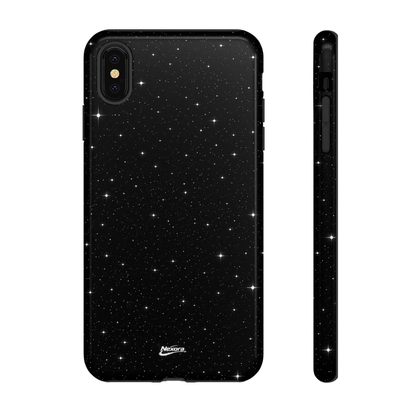 Nexora Galaxy Tough Phone Case — Black Stardust Protective Case