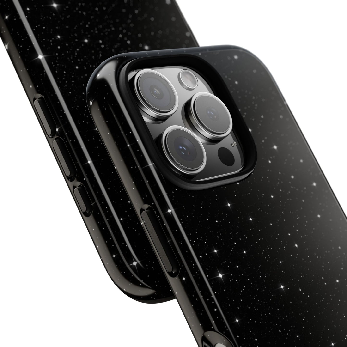 Nexora Galaxy Tough Phone Case — Black Stardust Protective Case