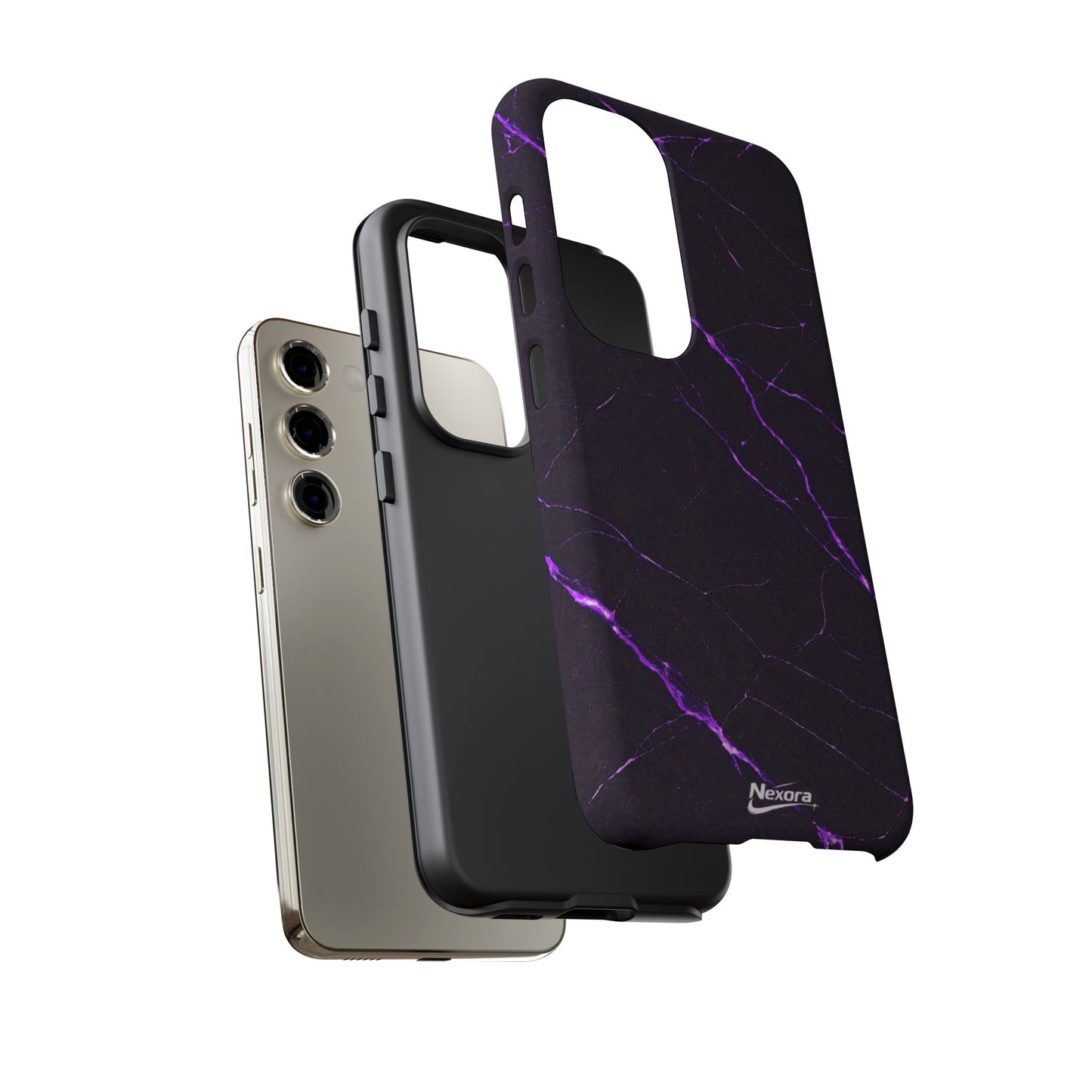 Nexora Purple Lightning Marble Phone Case