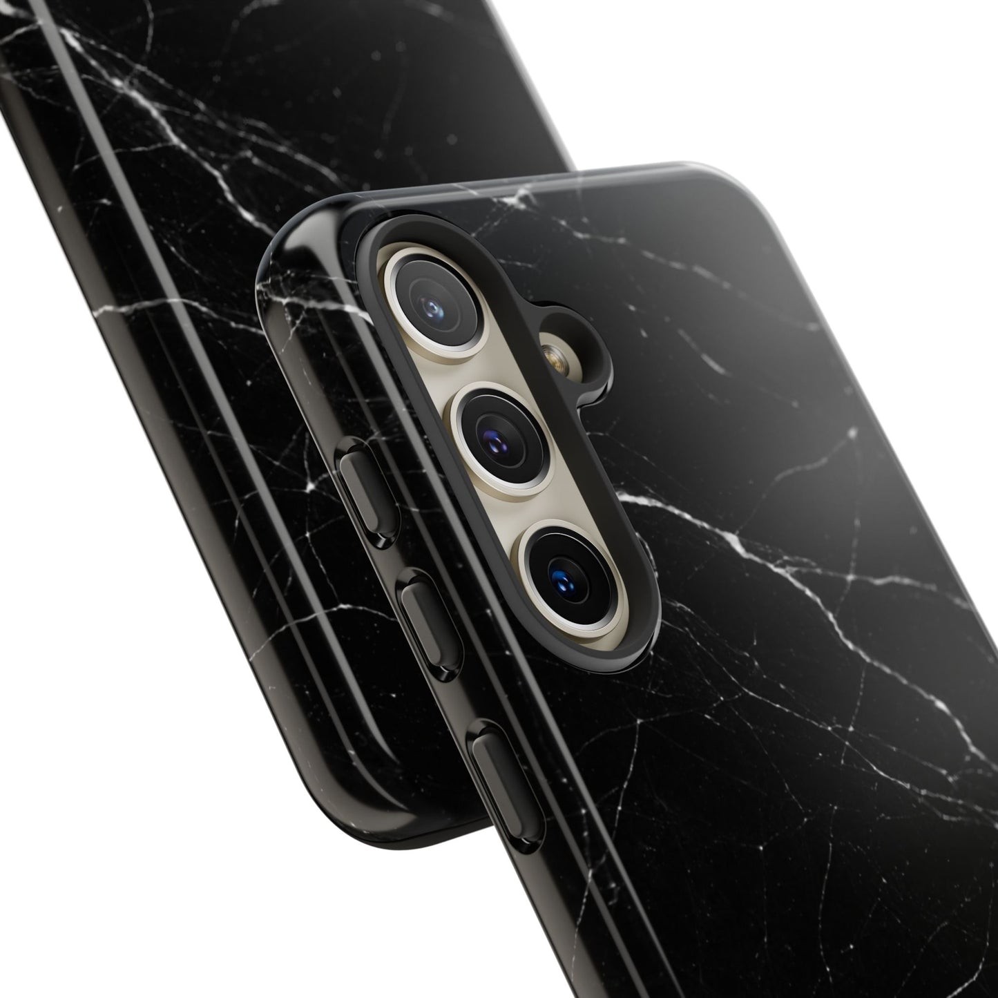 Nexora Black Marble Phone Case — Sleek Tough Protective Case with White Veining