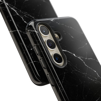 Nexora Black Marble Phone Case — Sleek Tough Protective Case with White Veining