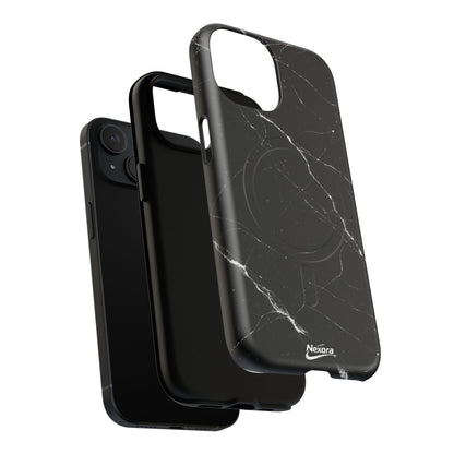 Nexora Magnetic Tough Phone Case - Black Marble Protective Cover