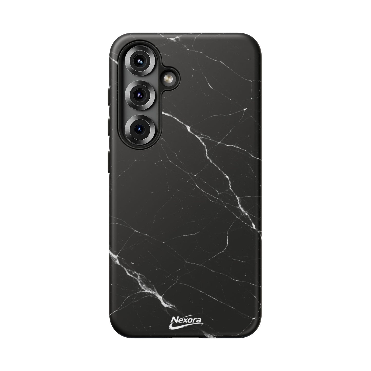 Nexora Black Marble Phone Case — Sleek Tough Protective Case with White Veining