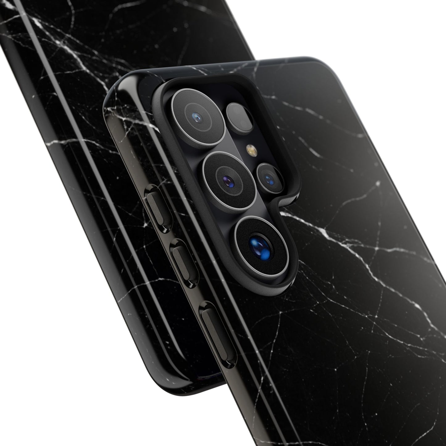 Nexora Black Marble Phone Case — Sleek Tough Protective Case with White Veining