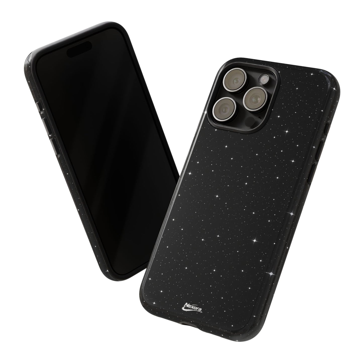 Nexora Galaxy Tough Phone Case — Black Stardust Protective Case