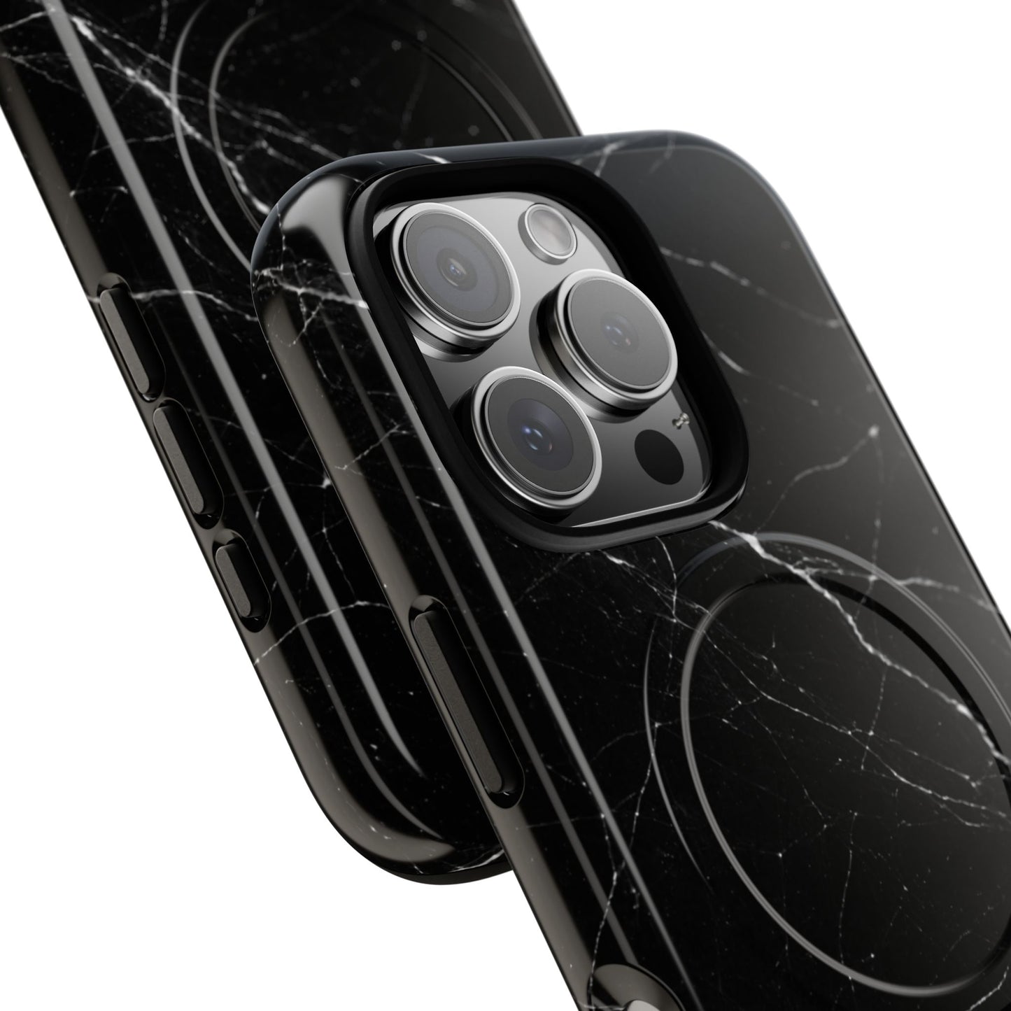 Nexora Magnetic Tough Phone Case - Black Marble Protective Cover