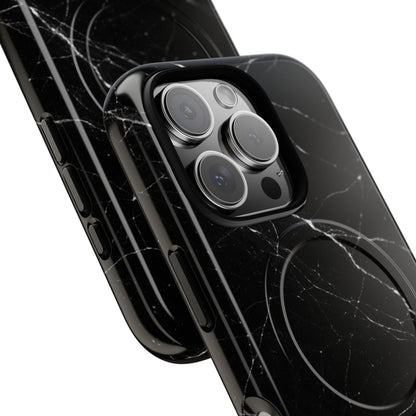 Nexora Magnetic Tough Phone Case - Black Marble Protective Cover