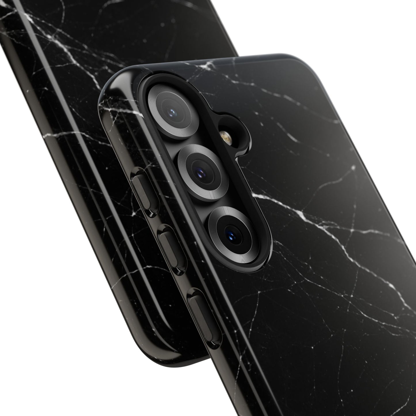 Nexora Black Marble Phone Case — Sleek Tough Protective Case with White Veining