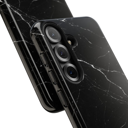Nexora Black Marble Phone Case — Sleek Tough Protective Case with White Veining