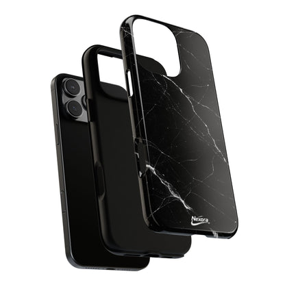 Nexora Black Marble Tough Phone Case — Slim Protective iPhone Cover