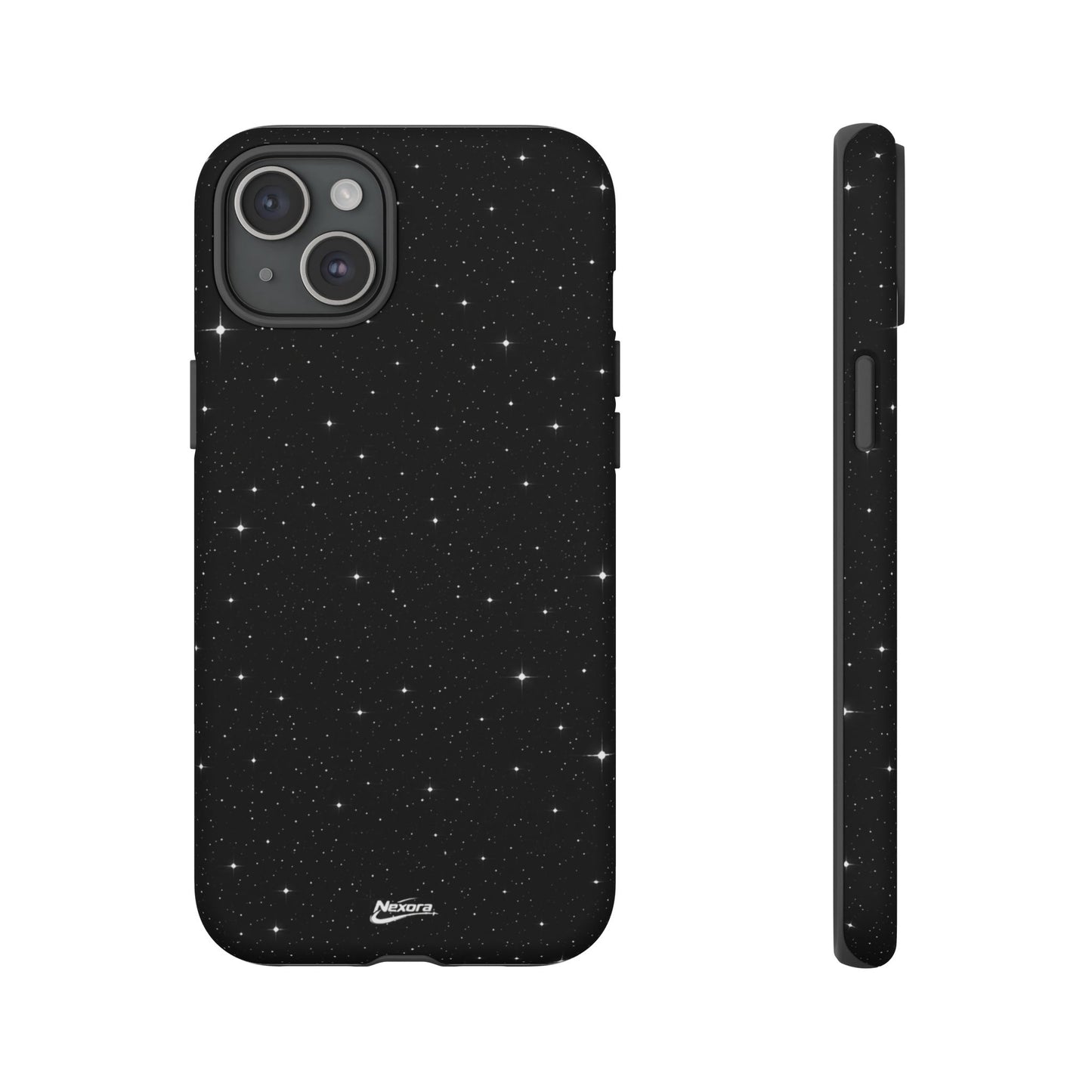 Nexora Galaxy Tough Phone Case — Black Stardust Protective Case