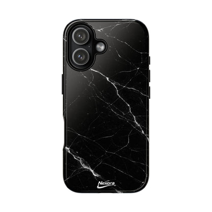 Nexora Black Marble Tough Phone Case — Slim Protective iPhone Cover