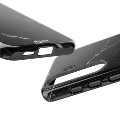 Nexora Black Marble Phone Case — Sleek Tough Protective Case with White Veining