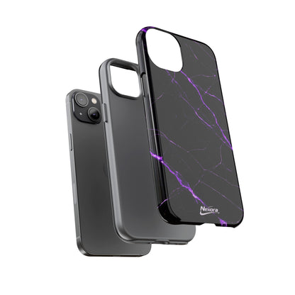 Nexora Purple Lightning Marble Phone Case — Tough Protective Phone Case