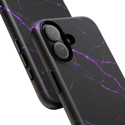 Nexora Purple Lightning Marble Phone Case — Tough Protective Phone Case