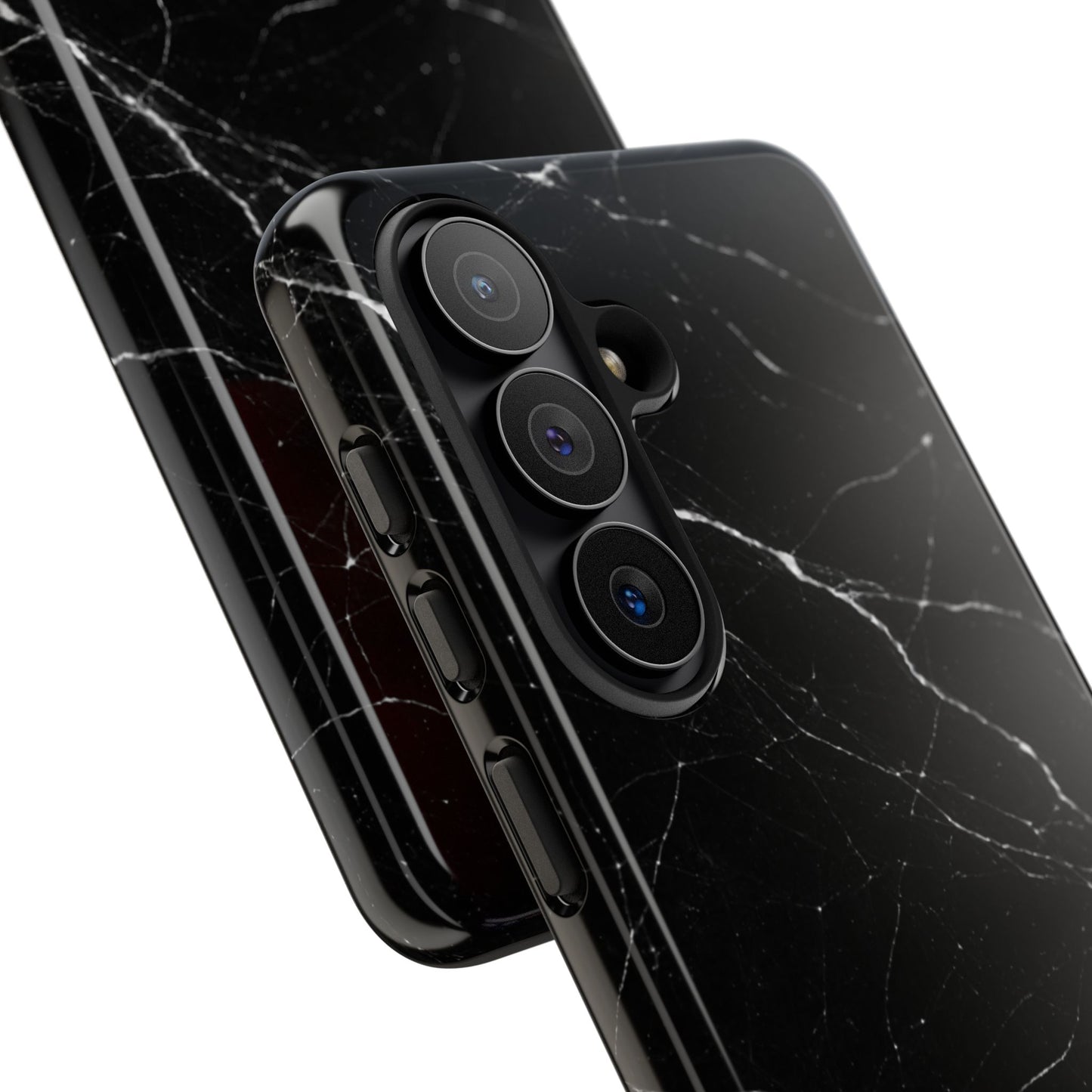 Nexora Black Marble Phone Case — Sleek Tough Protective Case with White Veining