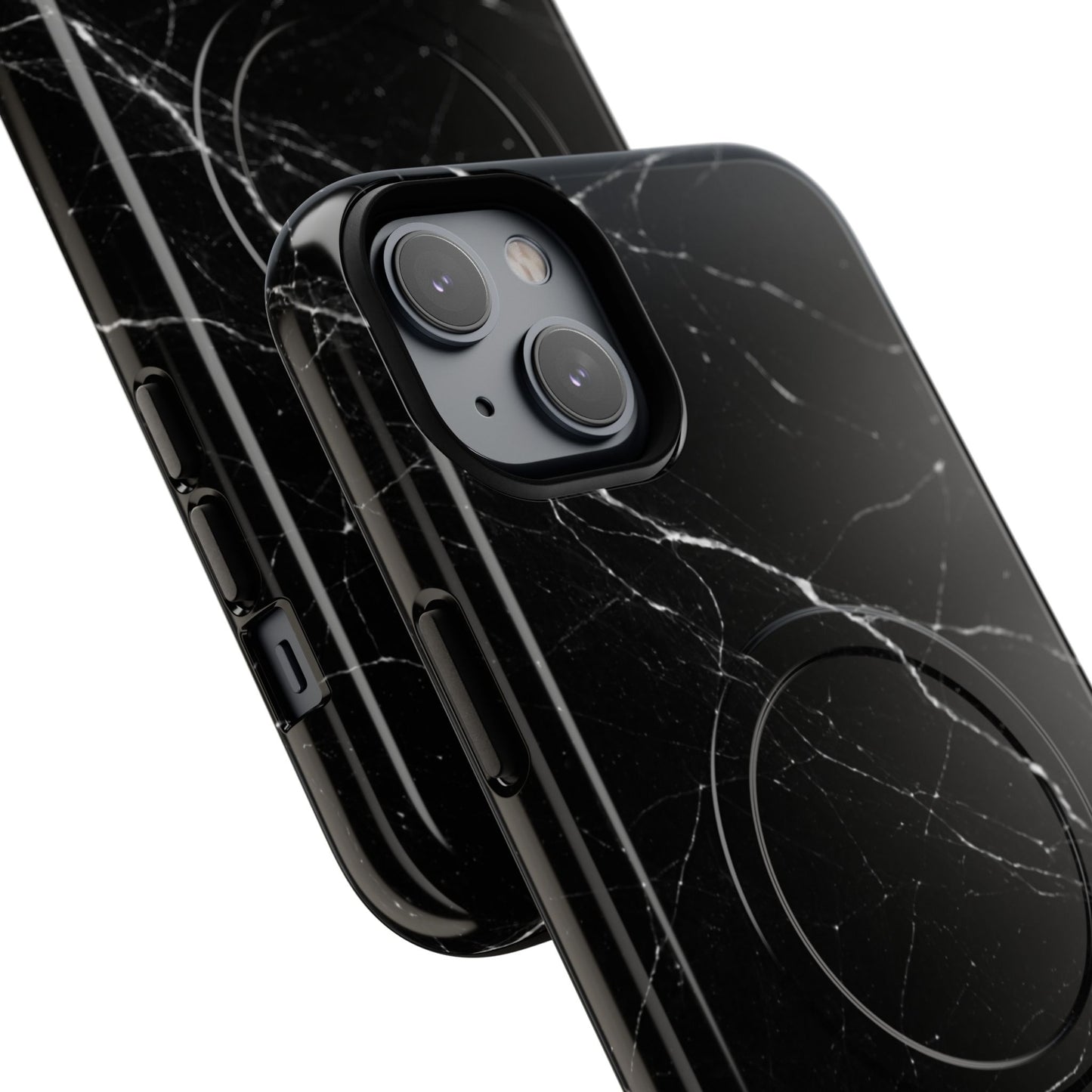 Nexora Magnetic Tough Phone Case - Black Marble Protective Cover