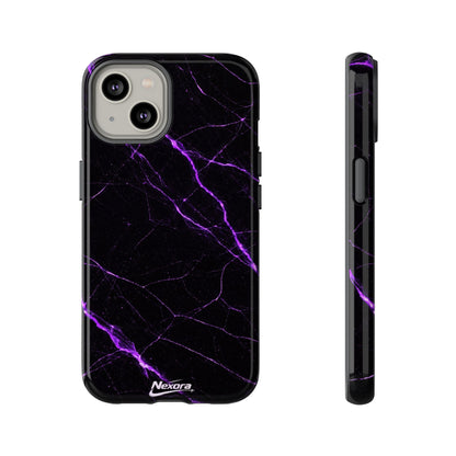 Nexora Purple Lightning Marble Phone Case — Tough Protective Phone Case
