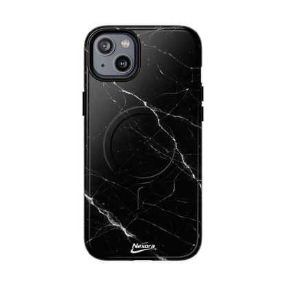 Nexora Magnetic Tough Phone Case - Black Marble Protective Cover